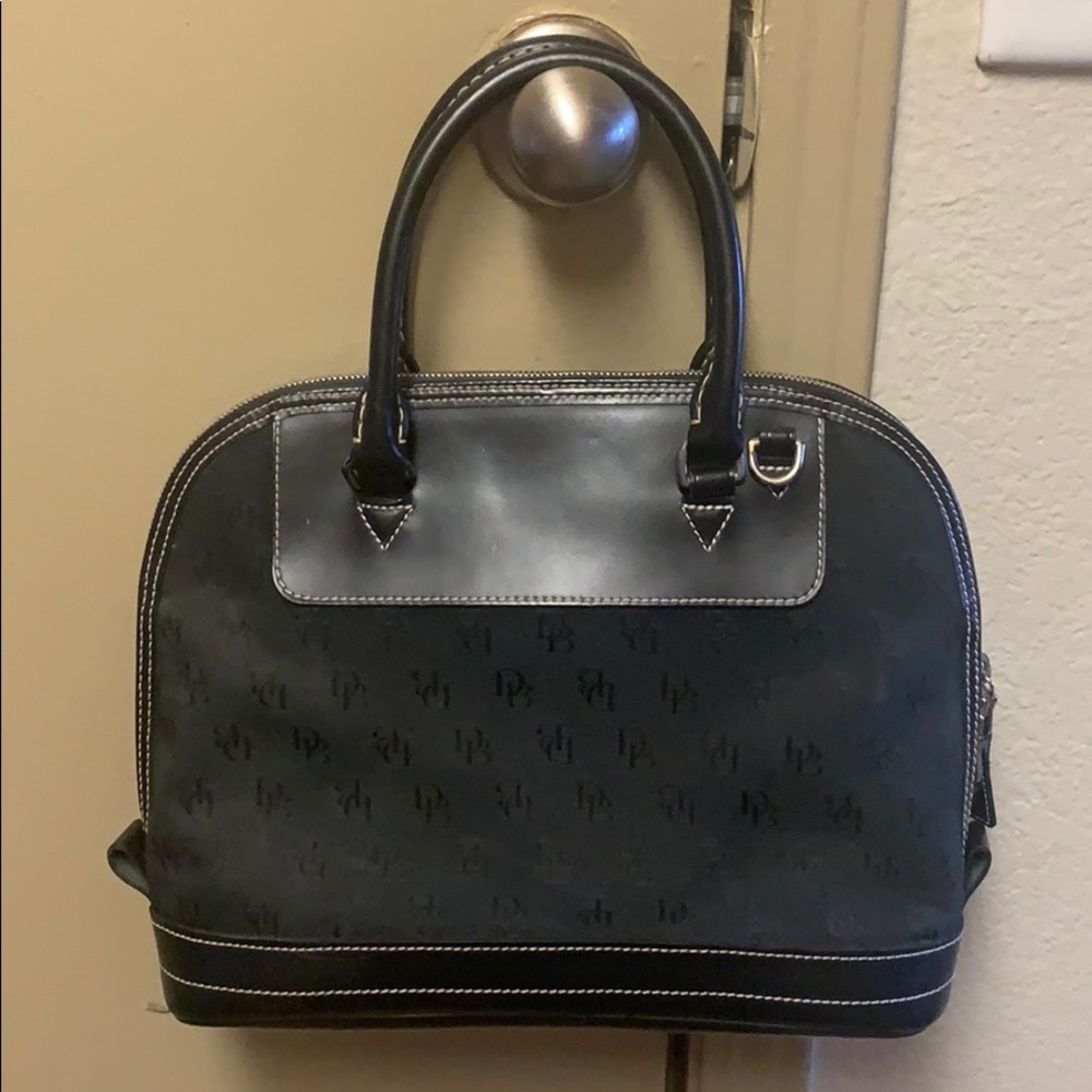 Black cloth/leather Dooney & Bourke dome purse